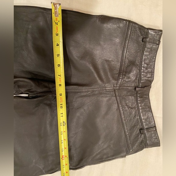 Leather pants size 6 chocolate brown color - Picture 6 of 8